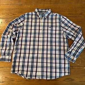 Chaps Easy Care L Large Men's Plaid Button-Down Shirt‎